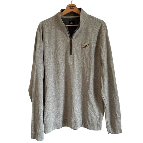 Johnnie-O Purdue Sully 1/4 Zip Gray Sweatshirt Men's SZ XL Gold Boilermakers EUC - Picture 1 of 10